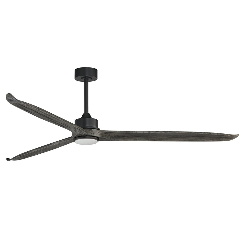 Woodwind 80" Solid Wood Blade Ceiling Fan with LED Light Kit in Black