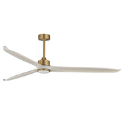 Woodwind 80" Solid Wood Blade Ceiling Fan with LED Light Kit in Natural Aged Brass