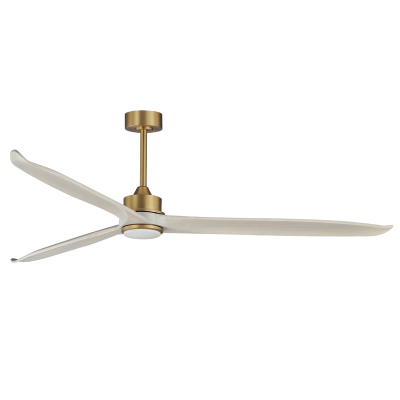 Woodwind 80" Solid Wood Blade Ceiling Fan with LED Light Kit in Natural Aged Brass