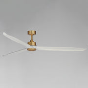 Woodwind 80" Solid Wood Blade Ceiling Fan with LED Light Kit in Natural Aged Brass