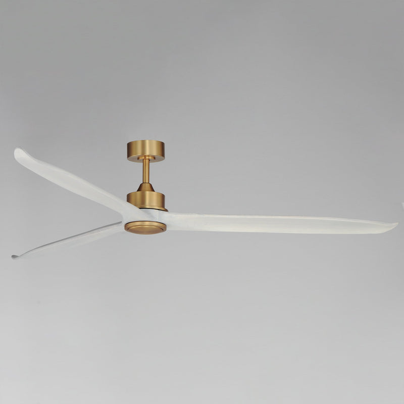 Woodwind 80" Solid Wood Blade Ceiling Fan with LED Light Kit in Natural Aged Brass