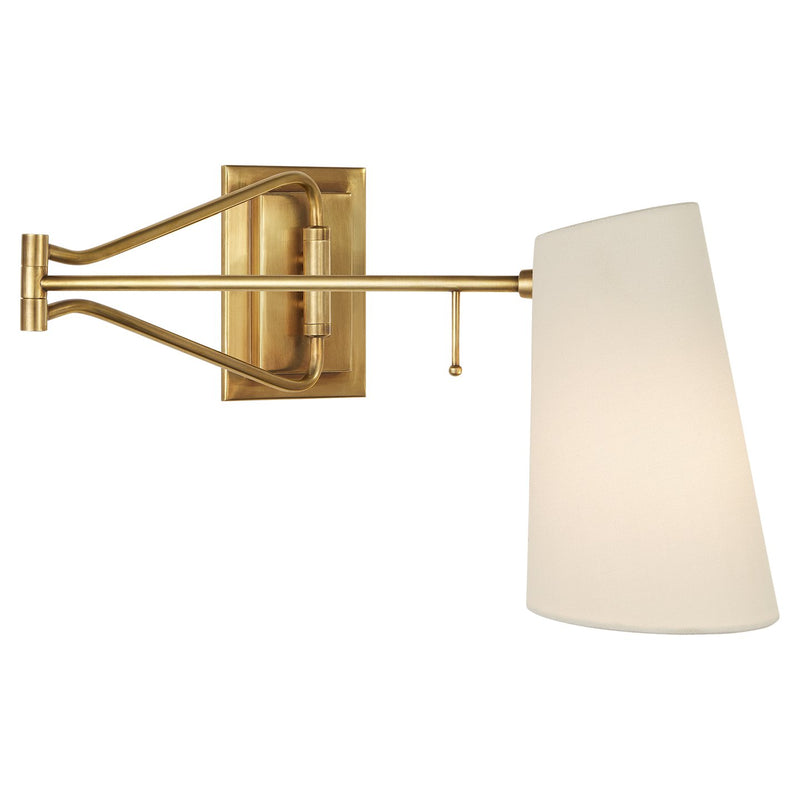 Keil Swing Arm Wall Lamp in Hand-Rubbed Antique Brass