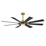 Helm 72" Indoor Ceiling Fan with LED Light Kit in Black / Natural Aged Brass