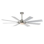 Helm 72" Indoor Ceiling Fan with LED Light Kit in Satin Nickel