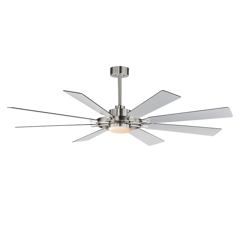 Helm 72" Indoor Ceiling Fan with LED Light Kit in Satin Nickel