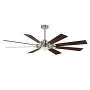 Helm 72" Indoor Ceiling Fan with LED Light Kit in Satin Nickel
