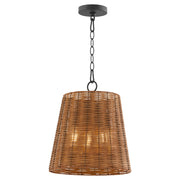 Robinson 3 Light Wicker Pendant in Matte Black