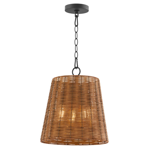 Robinson 3 Light Wicker Pendant in Matte Black