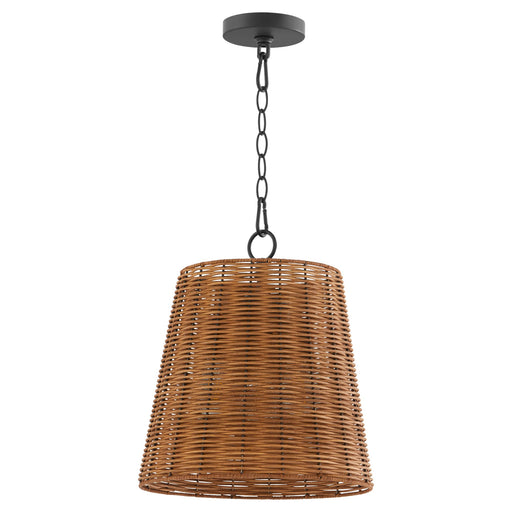 Robinson 3 Light Wicker Pendant in Matte Black