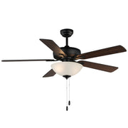 Super-Max 52" Ceiling Fan with 2 Light Kit in Black
