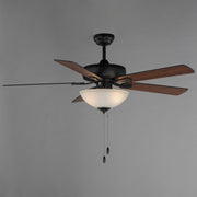 Super-Max 52" Ceiling Fan with 2 Light Kit in Black