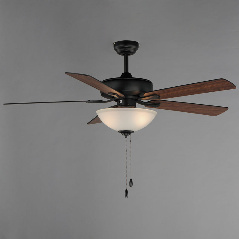 Super-Max 52" Ceiling Fan with 2 Light Kit in Black