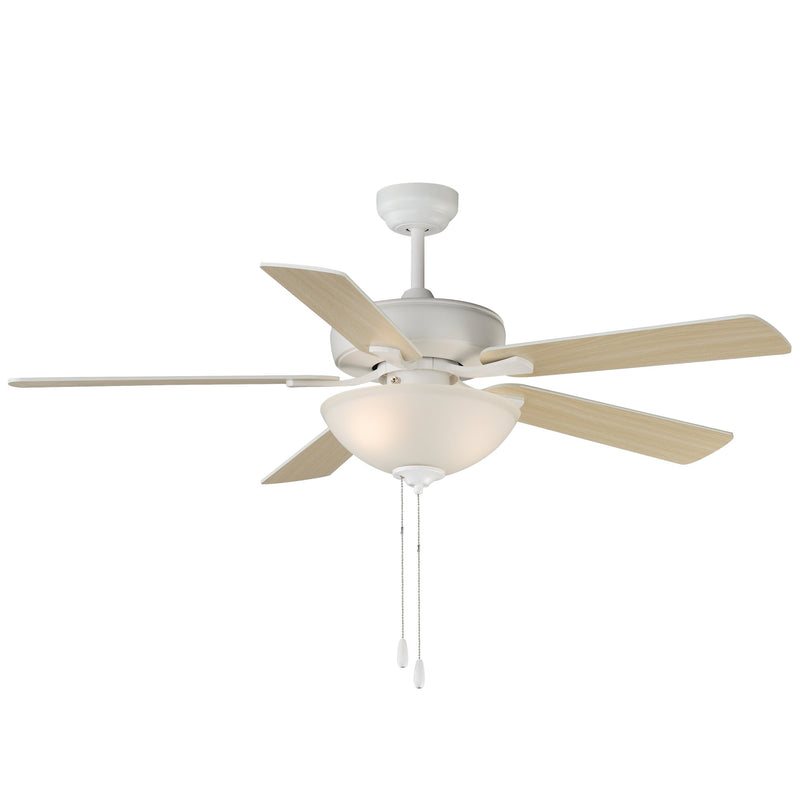 Super-Max 52" Ceiling Fan with 2 Light Kit in Matte White