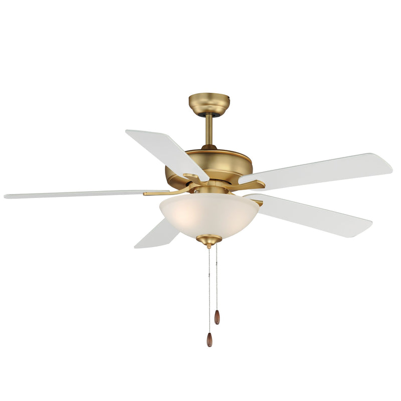 Super-Max 52" Ceiling Fan with 2 Light Kit in Natural Aged Brass