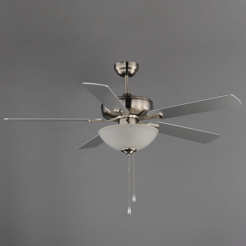Super-Max 52" Ceiling Fan with 2 Light Kit in Satin Nickel