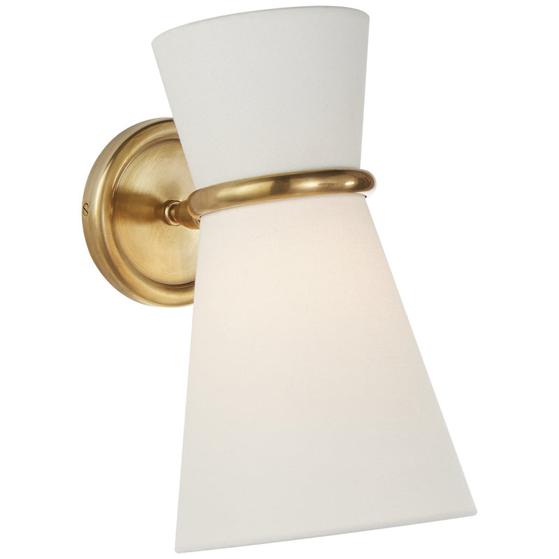 Clarkson Small Single Pivoting Wall Sconce in Hand-Rubbed Antique Brass
