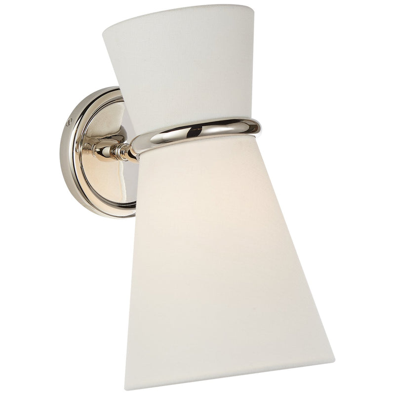 Clarkson Small Single Pivoting Wall Sconce in Polished Nickel