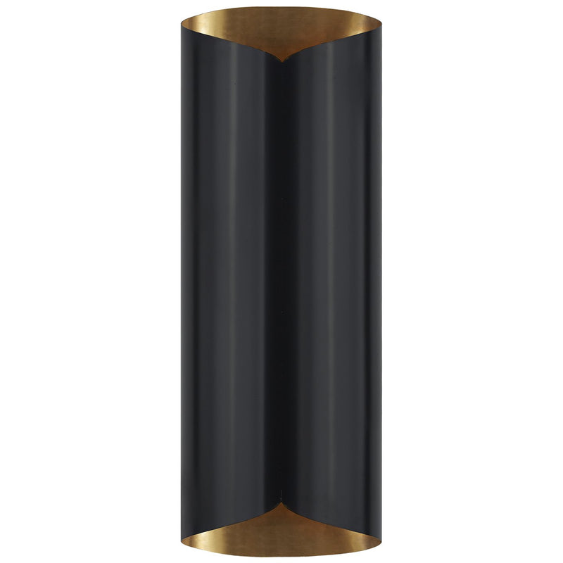 Selfoss Large 4-Light Wall Sconce in Black and Hand-Rubbed Antique Brass