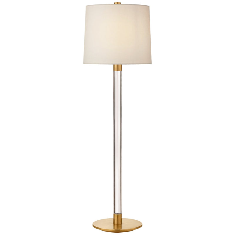Riga Buffet Table Lamp in Crystal and Hand-Rubbed Antique Brass