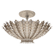 Hampton Three Light Chandelier in Burnished Silver Leaf
