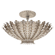 Hampton Mini 3-Light Semi-Flush Mount in Burnished Silver Leaf