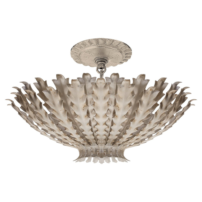 Hampton Mini 3-Light Semi-Flush Mount in Burnished Silver Leaf