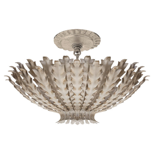 Hampton Mini 3-Light Semi-Flush Mount in Burnished Silver Leaf