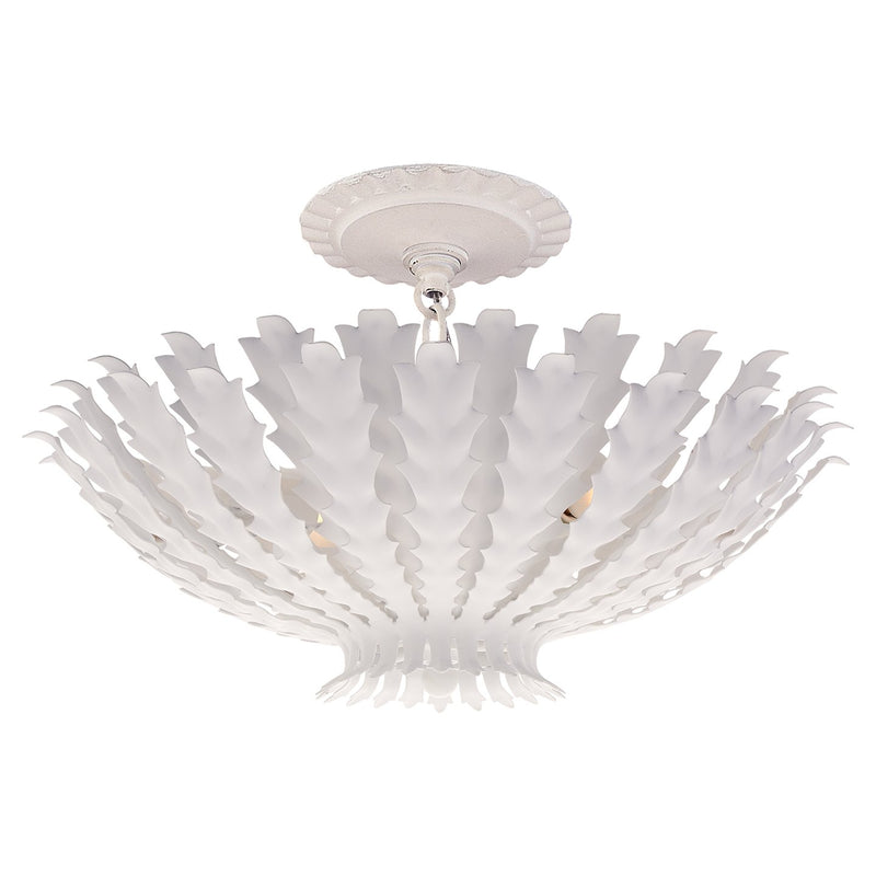 Hampton Mini 3-Light Semi-Flush Mount in Plaster White