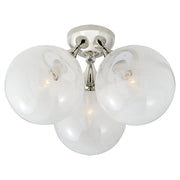 Cristol Large Triple 3-Light Semi-Flush Mount in Polished Nickel