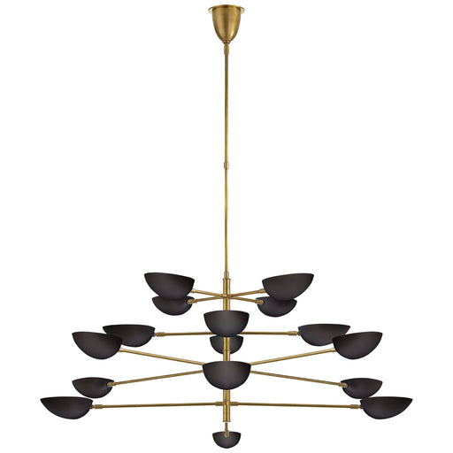 Graphic 16 Light Chandelier in Hand-Rubbed Antique Brass