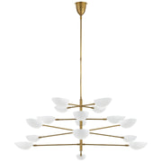 Graphic 16 Light Chandelier in Hand-Rubbed Antique Brass