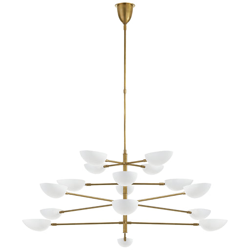 Graphic 16 Light Chandelier in Hand-Rubbed Antique Brass