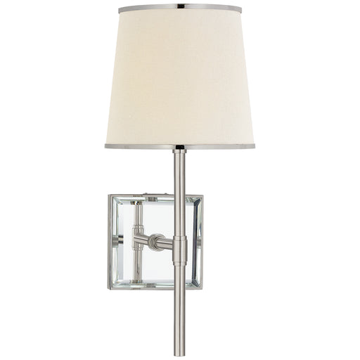 Bradford One Light Wall Sconce in Polished Nickel and Mirror