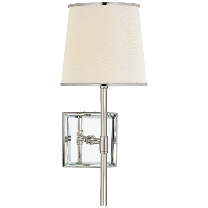 Bradford Medium Bath Sconce in Polished Nickel and Mirror