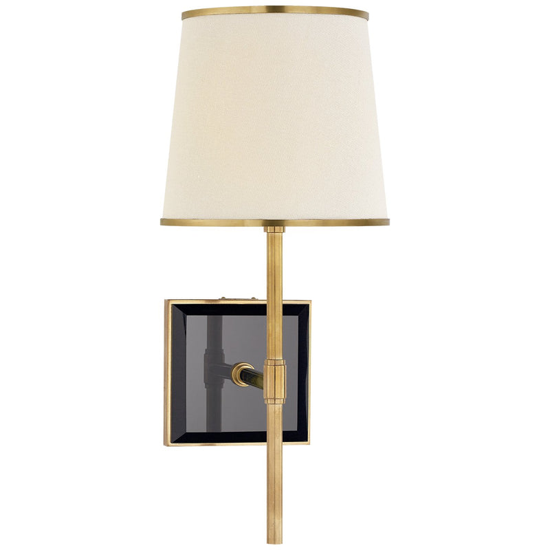 Bradford Medium Bath Sconce in Soft Brass and Black