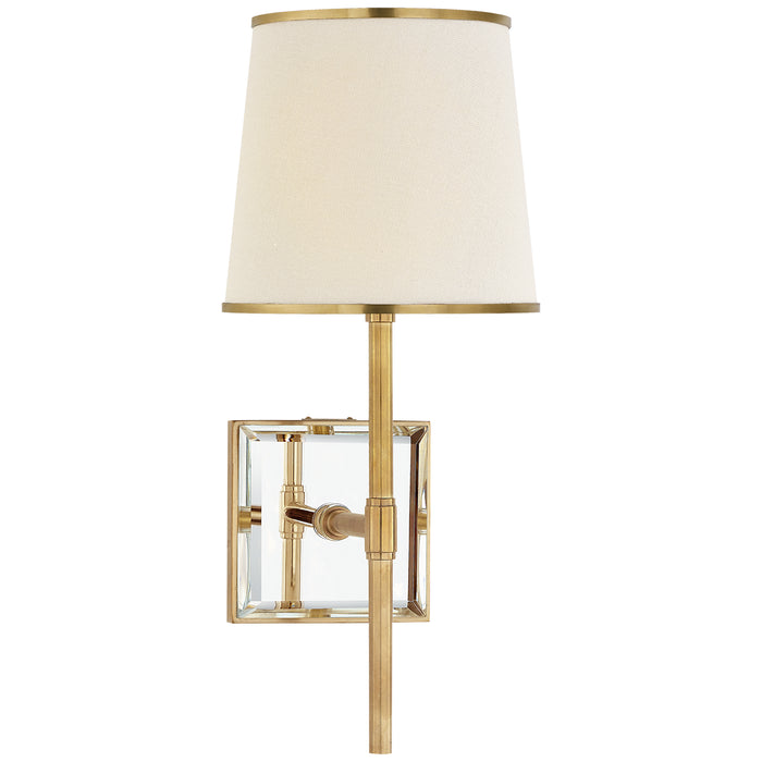 Bradford One Light Wall Sconce in Soft Brass and Mirror
