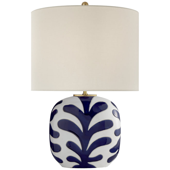 Parkwood One Light Table Lamp in New White and Cobalt