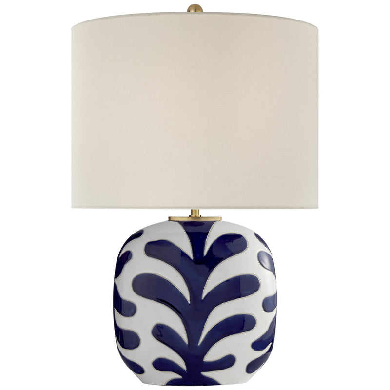 Parkwood Medium Table Lamp in New White and Cobalt