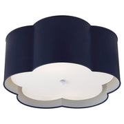 Bryce Medium 2-Light Flush Mount in French Navy and White