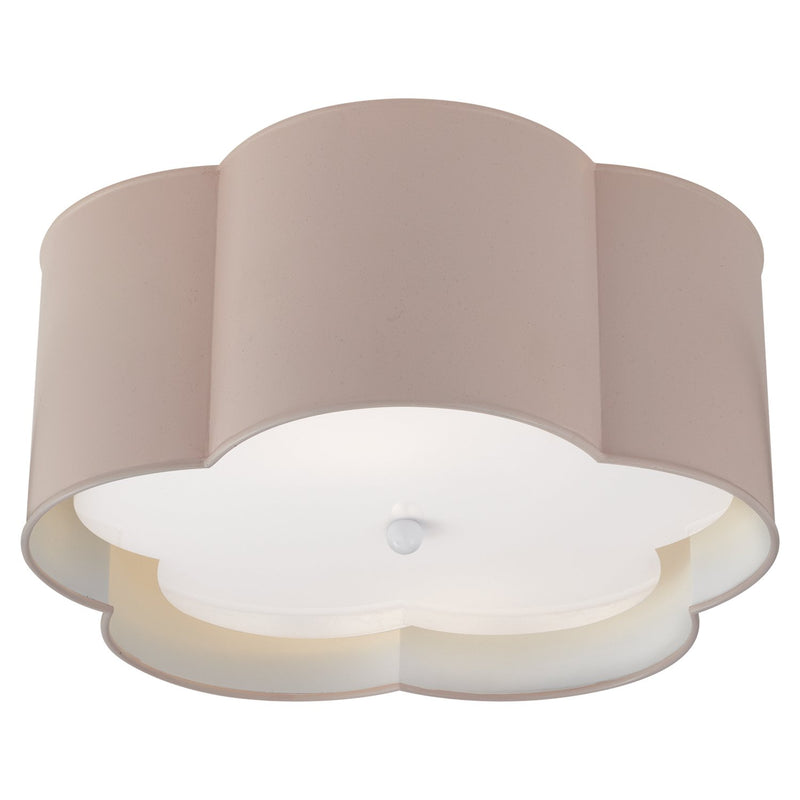 Bryce Medium 2-Light Flush Mount in Pink and White