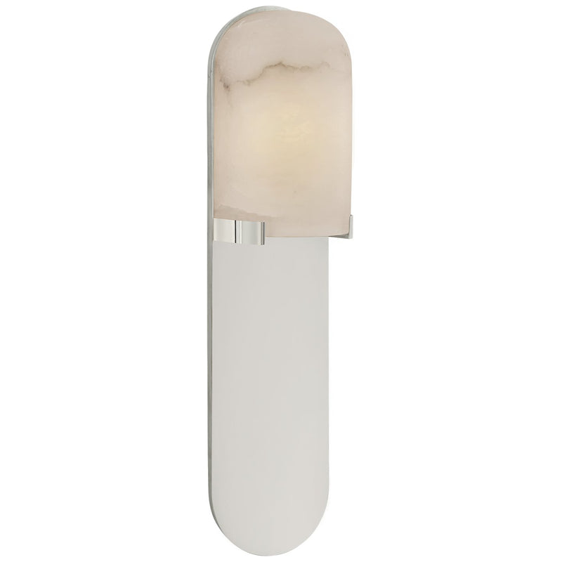 Melange Medium Elongated Pill Wall Sconce in Polished Nickel
