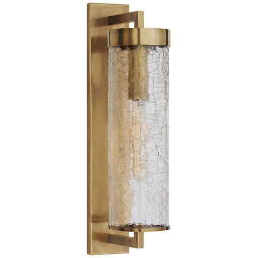 Liaison Large Bracketed Outdoor Wall Sconce in Antique-Burnished Brass
