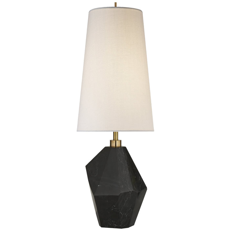 Halcyon Accent Table Lamp in Black Cremo Marble