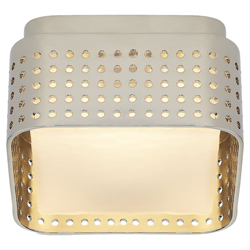 Precision 4.5" Solitaire Clouded Glass Flush Mount in Polished Nickel
