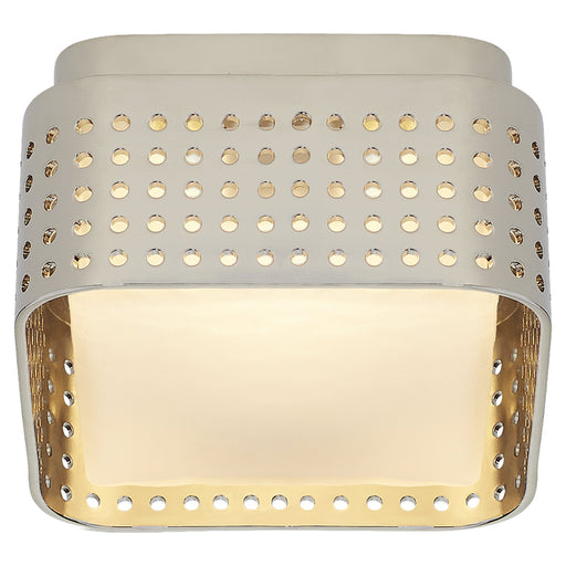 Precision 4.5" Solitaire Clouded Glass Flush Mount in Polished Nickel