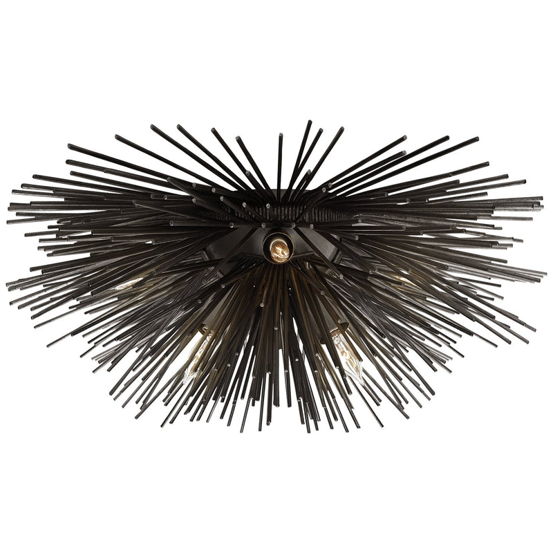 Strada Small 6-Light Flush Mount in Aged Iron