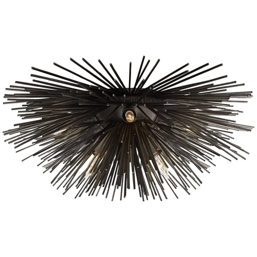 Strada Small 6-Light Flush Mount in Aged Iron