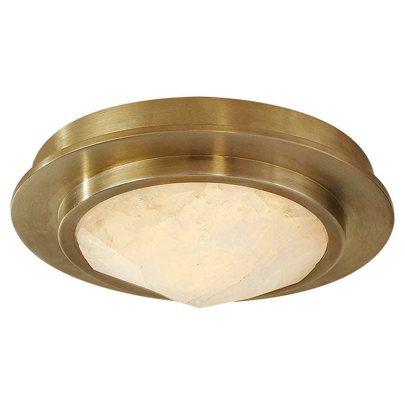 Halcyon 5" Solitaire Bezel Flush Mount in Antique-Burnished Brass