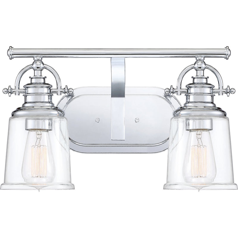 Grant 2-Light Bath Vanity Light in Polished Chrome