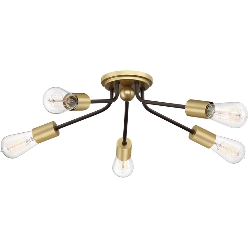 Latitude 5-Light Flush Mount in Western Bronze